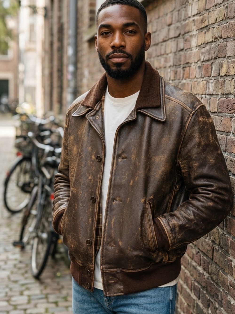 Aero X Levi Strauss *Rare* LVC Vintage 1930’s Distressed Leather Bomber - Men’s - Picture 2 of 9